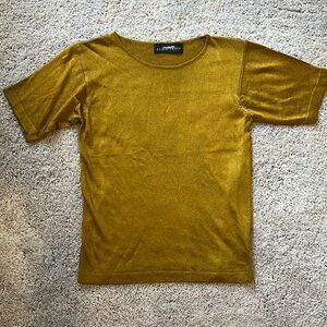 Vintage Classic Metallic Brown Short Sleeve Crew Neck Tee Size M